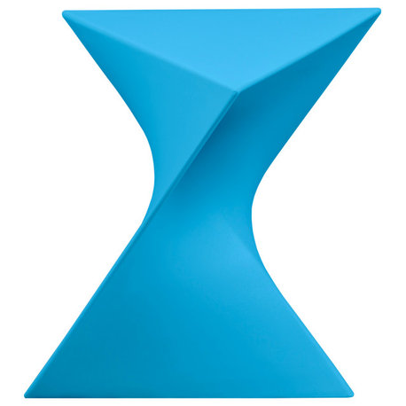 Leisuremod Randolph Modern Triangle Accent Side End Table, Blue, Singles