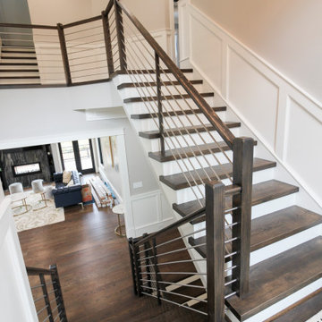 Project #72 | Modern Staircase with Horizontal Steel Rod Railing