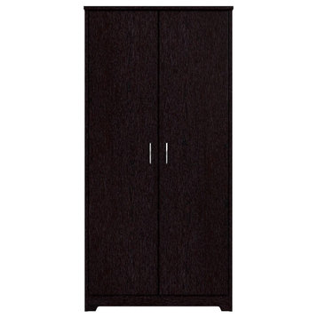 Bowery Hill Engineered Wood Tall Kitchen Pantry Cabinet with Doors in Espresso