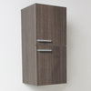 Fresca Gray Oak Bathroom Linen Side Cabinet w/ 2 Storage Areas FST8091GO