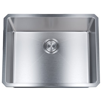 Dowell Undermount Single Bowl Stainless Kitchen Sink - Small Radius, 21w X 16l X