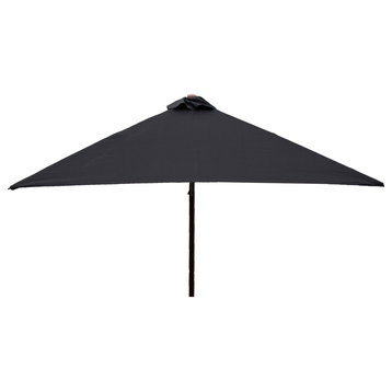 Classic Wood 6.5' Square Umbrella, Black