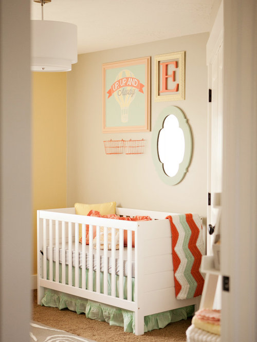 Eclectic Nursery Ottawa Inspiration for a mid-sized eclectic nursery remodel for girls in Salt Lake City with
