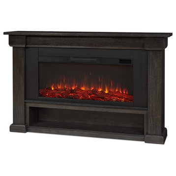 Real Flame Bristow Solid Wood Landscape Electric Fireplace in Weathered Wood