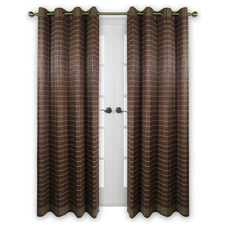 Bamboo Wood Curtain Panel With Grommets, 48"x84"