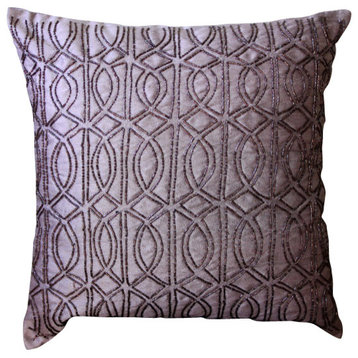 Lattice Trellis Purple Art Silk 14"x14" Pillow Cover, the Class Effect