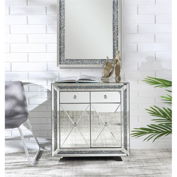 Acme Console Table With Mirrored And Faux Diamonds Finish 97645