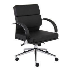 Boss - Boss Mid back Black CaressoftPlus Executive Office Chair - Office Chairs