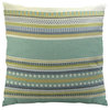 Plutus Chic Stripe Aloe Handmade Throw Pillow, Single Sided, 12x25