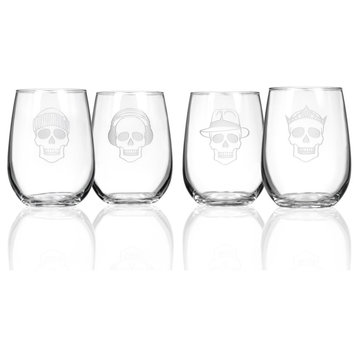Numbskulls Stemless Wine Glass 17 Oz., Set of 4 Wine Glasses
