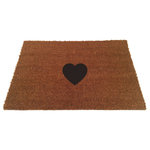 UncommonDoormats - Heart Doormat, Black, 24"x35" - Surface: 100% Coir