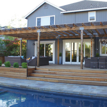 Ipe deck and Redwood trellis