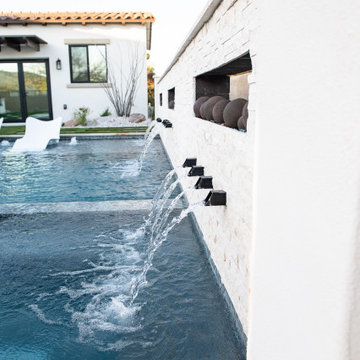Water/fire feature wall