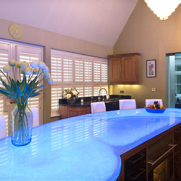 Kitchen with Glass Island