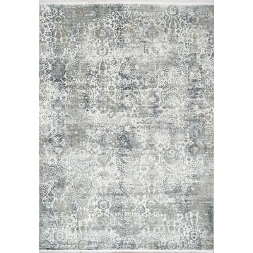 Ruby Ivory And Gray Area Rug, 7.10'x10.10'