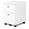 2-Drawers Mobile File Cabinet in Pure White Finish