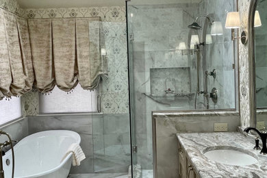 フィラデルフィアにある高級な中くらいなトラディショナルスタイルのおしゃれな浴室の写真