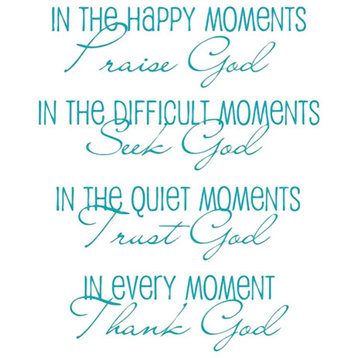 Decal Vinyl Wall Sticker In Difficult Moments Seek God Quote, Baby Blue