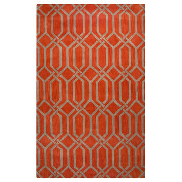 Rizzy Home Marianna Fields MF9452 Red Trellis Area Rug, Runner 2'6"x8'