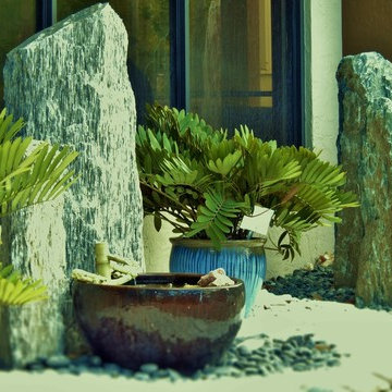 Big Earth Garden Columns -- Wooden Stone