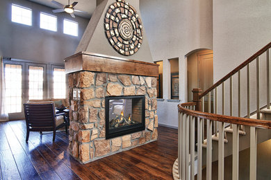 Rustic Center of Room See-Through Fireplace - White Mountain Hearth