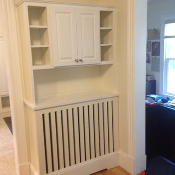 Removable radiator cover and upper cabinet