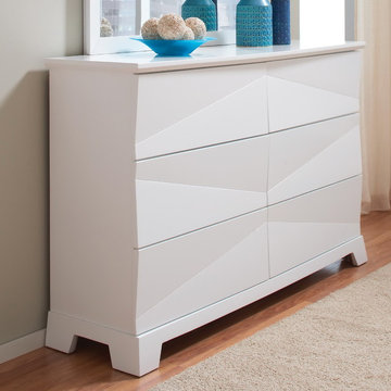 Karolina White Dresser with Asymmetrical Facets - $529.62
