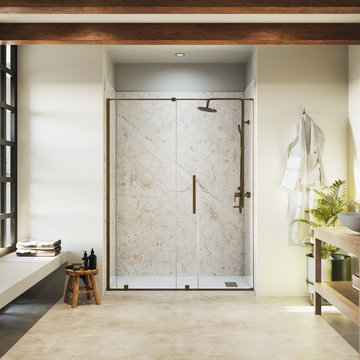 Contemporary Botticcino Beige Bathroom