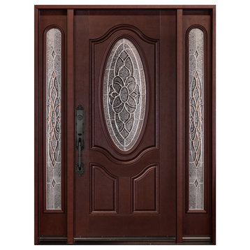 Front Entry Door Right-Hand Swinging Single Door With Sidelight, 12x36x80"