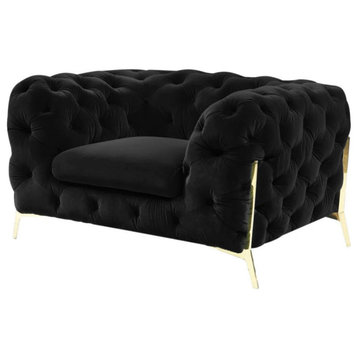 Jack Transitional Black Fabric Chair
