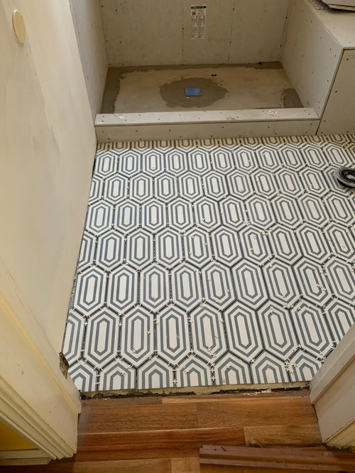 cement tile installed crooked