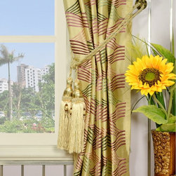 Halo Embroidered Ripple-shaped Versatile Pleat Dupioni Silk Curtains 5 Colors - Curtains