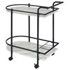 Coaster Desiree Contemporary Metal Rack Bar Cart with Casters in Black