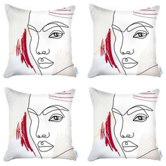 DII Asst Clay Aztec Print Pillow Cover (Set of 4)