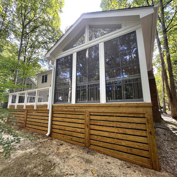 Rustic Deck with Lateral Skirting and Three-Season Room