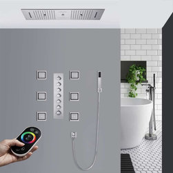Remote Controlled LED Large Musical Shower System, Style F - Remote Control Light - Showerheads And Body Sprays