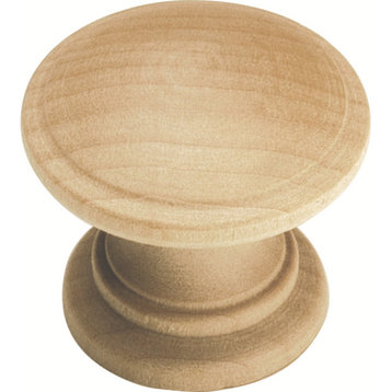 Belwith Hickory 1-1/4 " Natural Woodcraft Unfinished Wood Cabinet Knob P685-UW