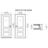 Exterior Prehung Door 36 x 96 / Deux 1105 Gray Graphite, Right in