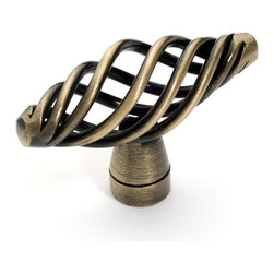 Dynasty Hardware - Birdcage Cabinet Knob, Antique Brass - Cabinet And Drawer Knobs