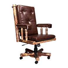 50 Most Por Rustic Office Chairs For 2018 Houzz Montana Woodworks Upholstered Office Chair In Glacier Country Chairs