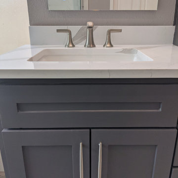 Contemporary grey and white bathroom