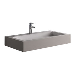 ADM Bathroom Design - ADM Rectangular Wall Mounted Sink, White, 32", Glossy White - Bathroom Sinks