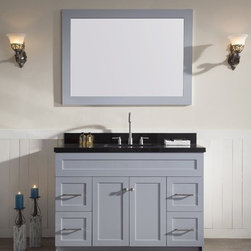 49 inch Transitional Single Sink Bathroom Vanity Set in Grey Finish - Bathroom Vanities And Sink Consoles