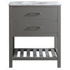 Foligno Vanity, Base: Gray, 30", Top: Carrara Marble, Without Mirror