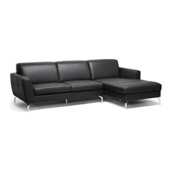 Leather Sectional Sofa-Black - Products