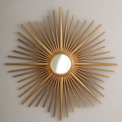 Golden Sunburst Mirror - Wall Mirrors