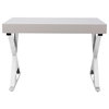 LumiSource Luster Office Desk, Gray and Chrome