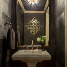 Powder room with pedestal sink