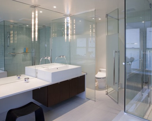 Partially Frosted Glass Shower Door | Houzz