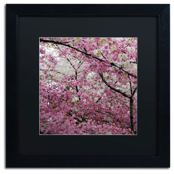 'Cherry Blossoms 2014-3' Matted Framed Canvas Art by CATeyes